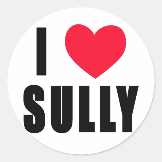 Ik hou van Sully I HEART Sully Ronde Sticker (Voorkant)