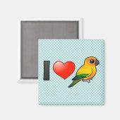 Ik hou van Sun Conures Magneet (Voorkant / Achterkant)