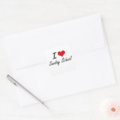 Ik hou van Sunday School Vierkante Sticker (Envelop)
