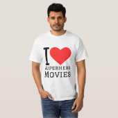 Ik hou van superheldenfilms t-shirt (Voorkant volledig)