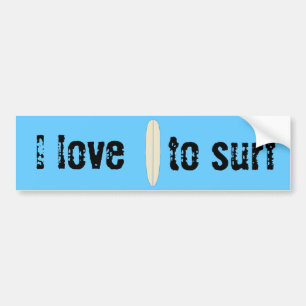 Ik hou van surfen bumpersticker