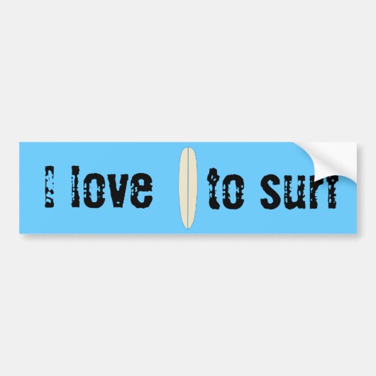 Ik hou van surfen bumpersticker (Voorkant)