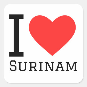 Ik hou van Suriname Vierkante Sticker