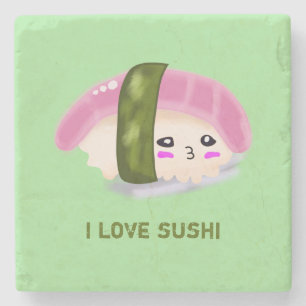 Ik hou van Sushi Funny Food Stenen Onderzetter