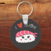 Ik hou van Sushi Japans zeevoedsel Sleutelhanger (Voorkant)