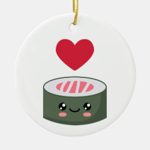 Ik hou van Sushi Keramisch Ornament
