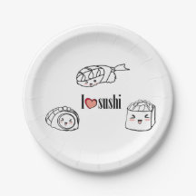 Ik hou van Sushi Paper Bord