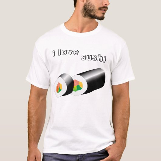 ik hou van sushi t-shirt (Voorkant)
