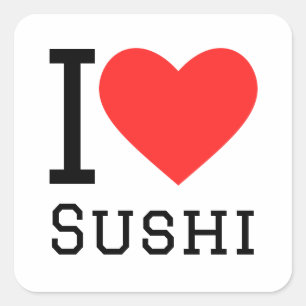 Ik hou van sushi vierkante sticker