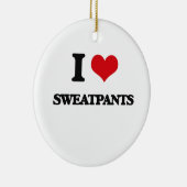 Ik hou van Sweatpants Keramisch Ornament (Rechts)