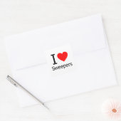 Ik hou van Sweepers Vierkante Sticker (Envelop)