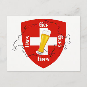Ik hou van Swiss Beer Postkarte Briefkaart