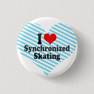 Ik hou van Synchronisatie Skating Ronde Button 3,2 Cm
