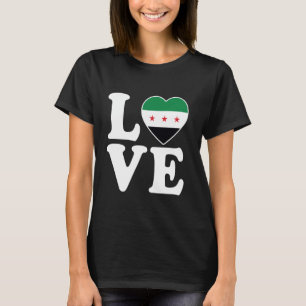 Ik hou van Syrische Vlag Kaart Gratis Syrische Vla T-shirt