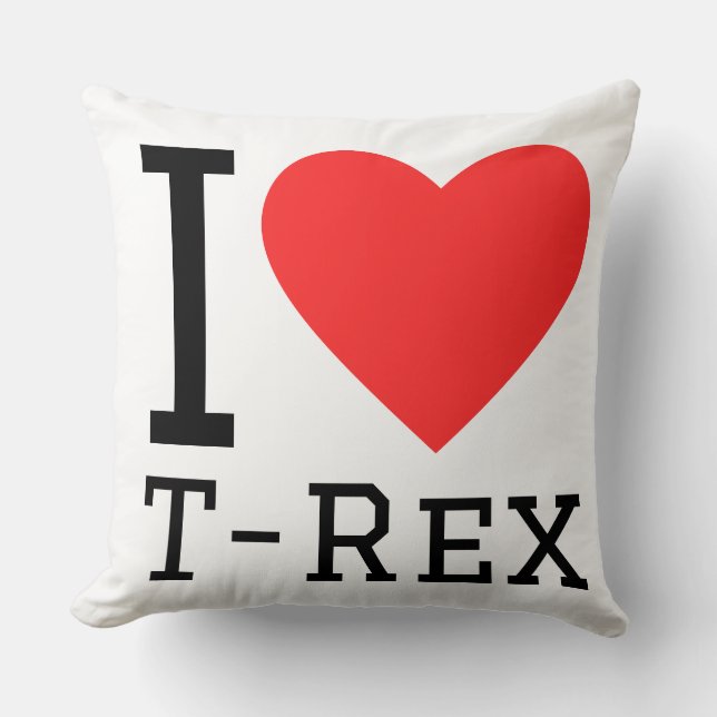 Ik hou van T rex Kussen (Voorkant)