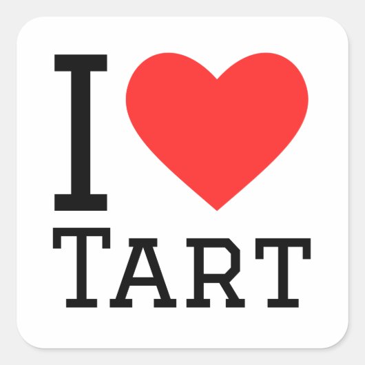 Ik hou van taart vierkante sticker (Voorkant)