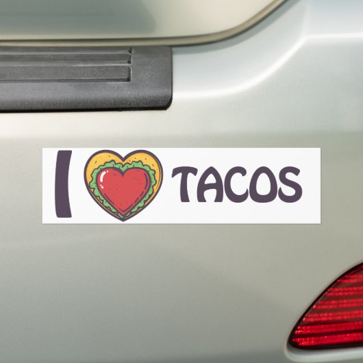 Ik hou van Tacos Bumpersticker (Op auto)