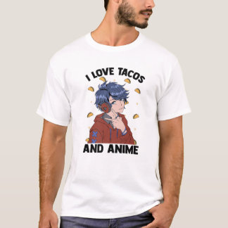 Ik hou van tacos en Anime - Cute Kawaii - Manga Ot T-shirt