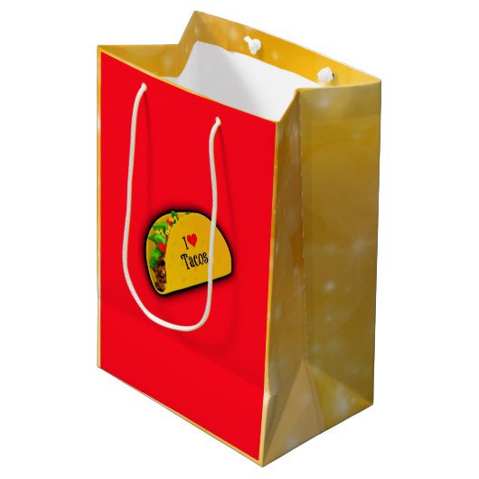 Ik hou van Tacos Medium Cadeauzakje (Voorkant Gekanteld)