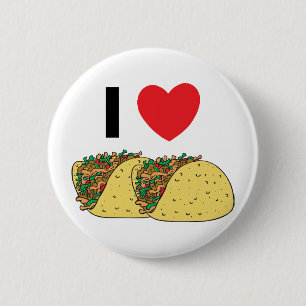 Ik hou van Tacos Ronde Button 5,7 Cm