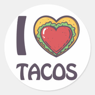 Ik hou van Tacos Ronde Sticker