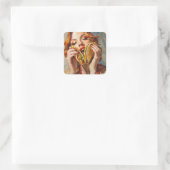 Ik hou van Tacos Vierkante Sticker (Tas)