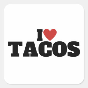 Ik hou van Tacos Vierkante Sticker
