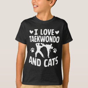 Ik hou van Taekwondo en katten T-shirt