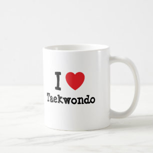 Ik hou van Taekwondo-hart op maat Koffiemok