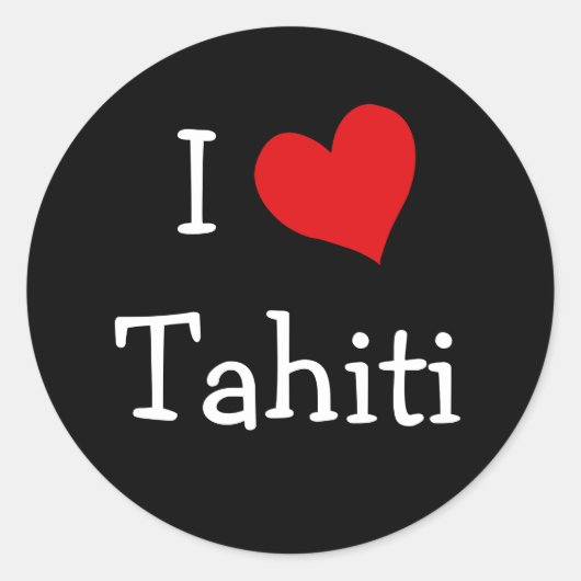 Ik hou van Tahiti Ronde Sticker (Voorkant)