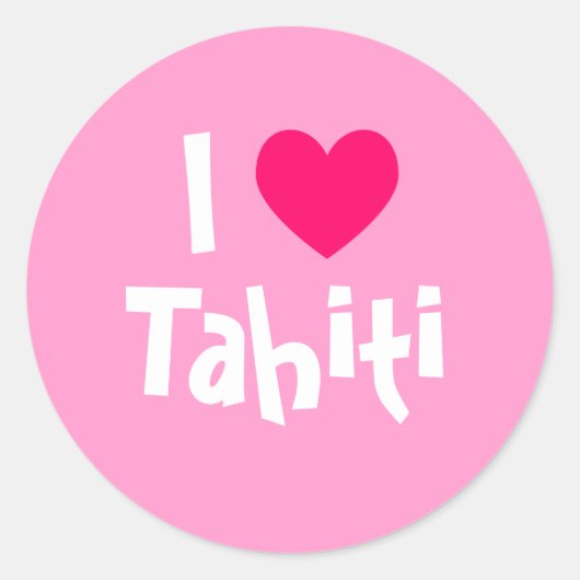Ik hou van Tahiti Ronde Sticker (Voorkant)