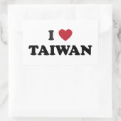 Ik hou van Taiwan Rechthoekige Sticker (Tas)