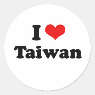 Ik hou van Taiwan Tshirt Ronde Sticker