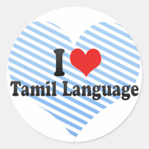 Ik hou van Tamil Taal Ronde Sticker