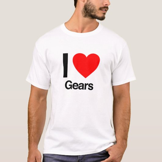 Ik hou van tandwielen t-shirt (Voorkant)