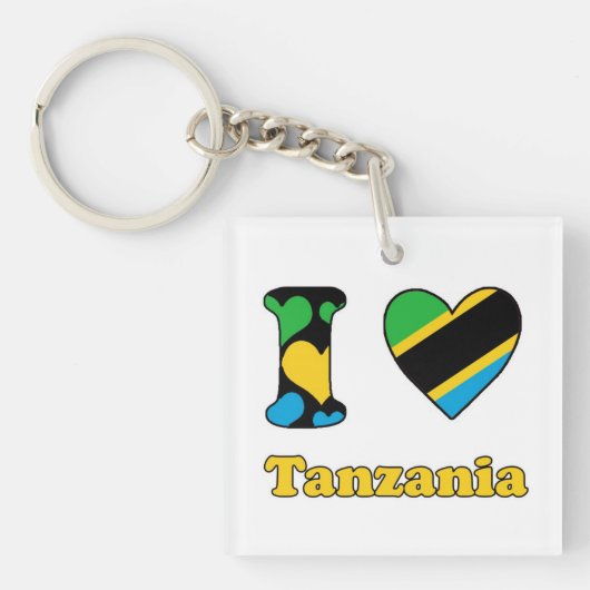 Ik hou van Tanzania Sleutelhanger (voorkant)