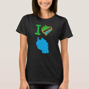 Ik hou van Tanzania Tanzaniaanse vlag in de vorm v T-shirt