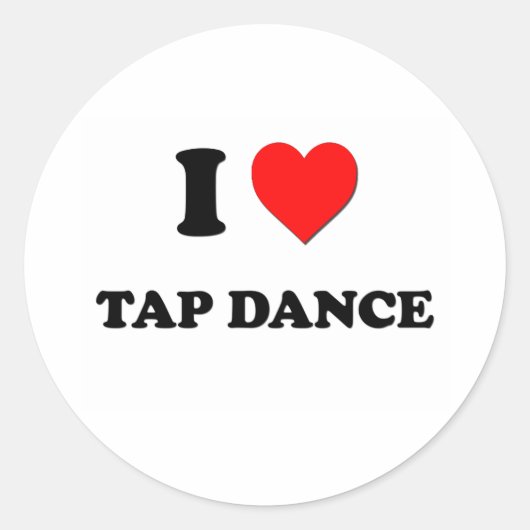 Ik hou van Tap Dance Ronde Sticker (Voorkant)