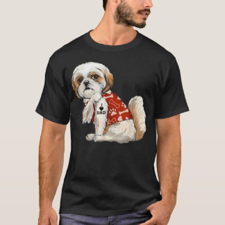 Ik Hou Van Tatoeage Shih Tzu Vader Grappige Vaderd T-shirt