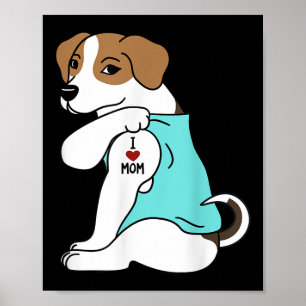 Ik hou van Tattoo Jack Russell Terrier Moederdag Poster