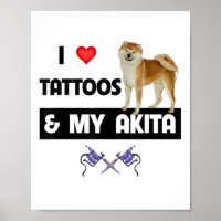 Ik hou van Tattoos en mijn Akita Dog tatoeëerde ma