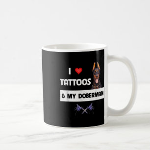 Ik hou van Tattoos en mijn Doberman Pinscher Dog T Koffiemok