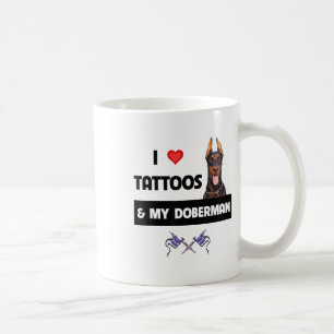 Ik hou van Tattoos en mijn Doberman Pinscher Dog T Koffiemok