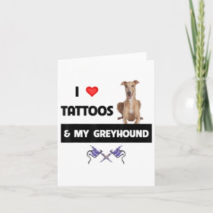 Ik hou van Tattoos en mijn Greyhound Racing Tattoo Kaart