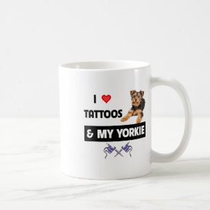 Ik hou van Tattoos en mijn Yorkie Dog Yorkshire Te Koffiemok