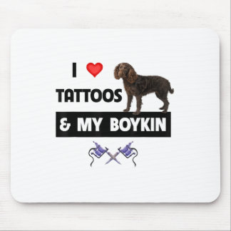Ik hou van Tattoos en van mijn Boykin-tatoeagehond Muismat