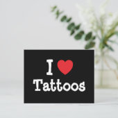 Ik hou van Tattoos op maat Briefkaart (Staand voorkant)