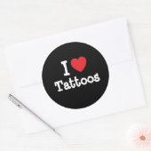 Ik hou van Tattoos op maat Ronde Sticker (Envelop)