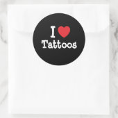 Ik hou van Tattoos op maat Ronde Sticker (Tas)