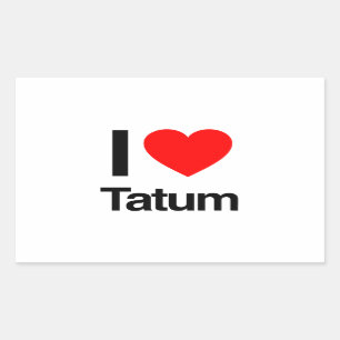 ik hou van tatum rechthoekige sticker